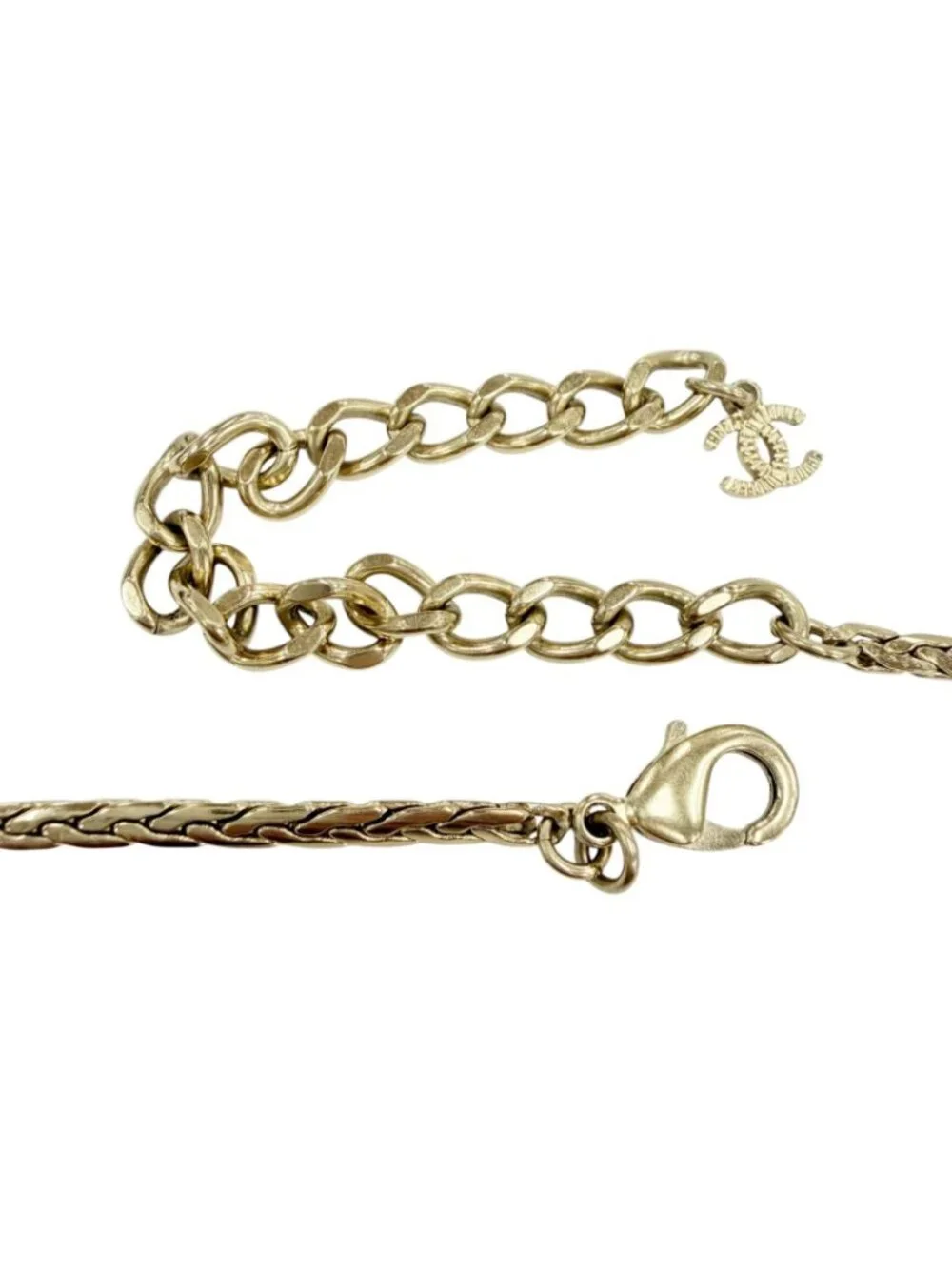 Chanel CC Logo Bijoux Decoration Necklace Choker Silver Gold